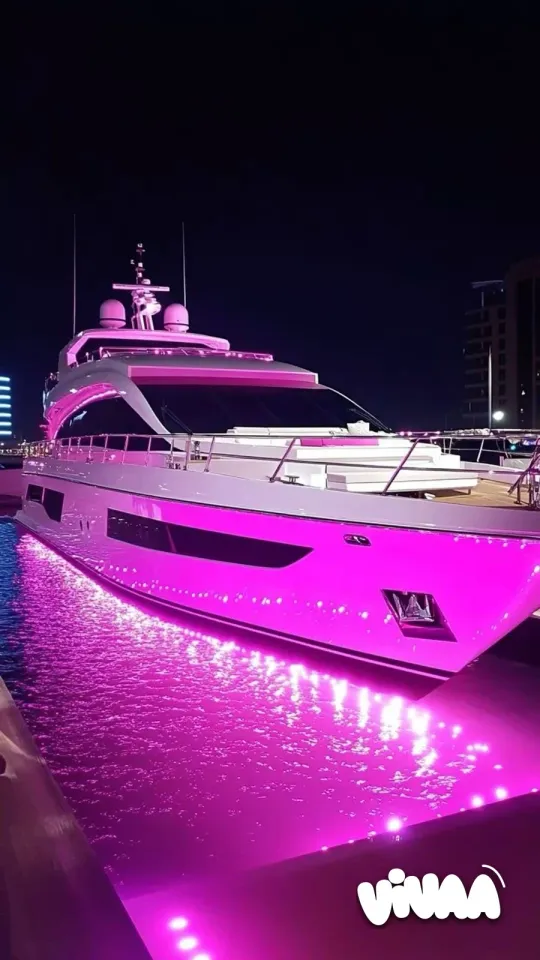 Neon party on a yacht